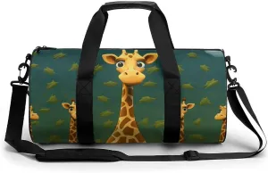 Duffel Bag for Men Women Gym Bag Cartoon Giraffe Travel Duffel Bag Waterproof Overnight Bag for Sports Workout