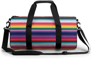 Duffel Bag for Men Women Gym Bag Colorful Mexican Stripes Travel Duffel Bag Waterproof Overnight Bag for Sports Workout