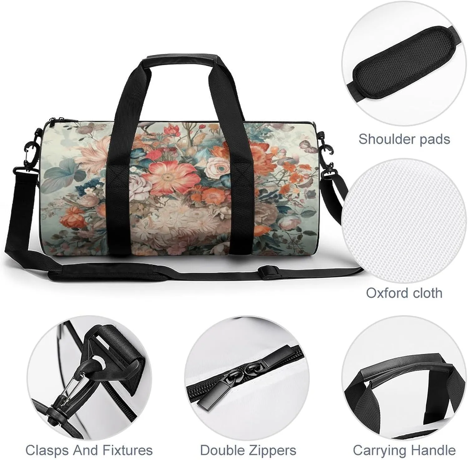 Duffel Bag for Men Women Gym Bag Decorative Arts Travel Duffel Bag Waterproof Overnight Bag for Sports Workout