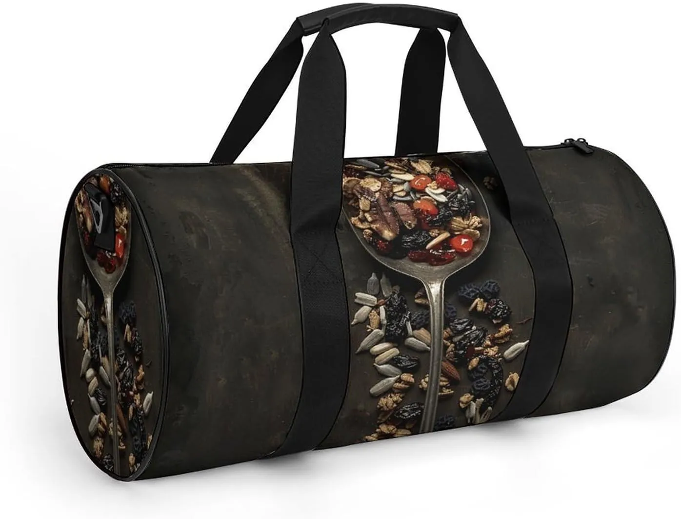 Duffel Bag for Men Women Gym Bag Filled with Sliced Nuts Travel Duffel Bag Waterproof Overnight Bag for Sports Workout