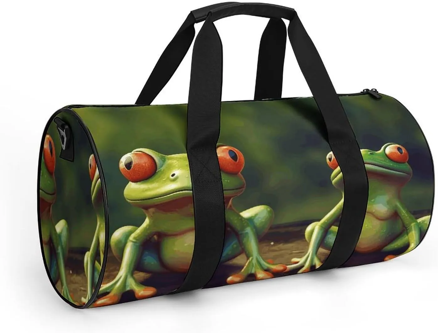 Duffel Bag for Men Women Gym Bag Funny Green Frogs Travel Duffel Bag Waterproof Overnight Bag for Sports Workout