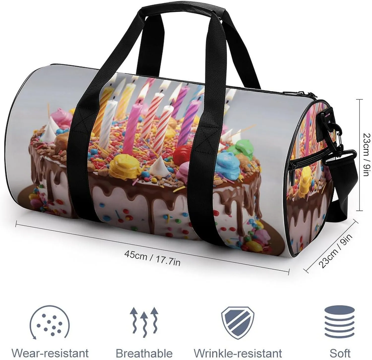 Duffel Bag for Men Women Gym Bag Happy Birthday Beautiful Travel Duffel Bag Waterproof Overnight Bag for Sports Workout