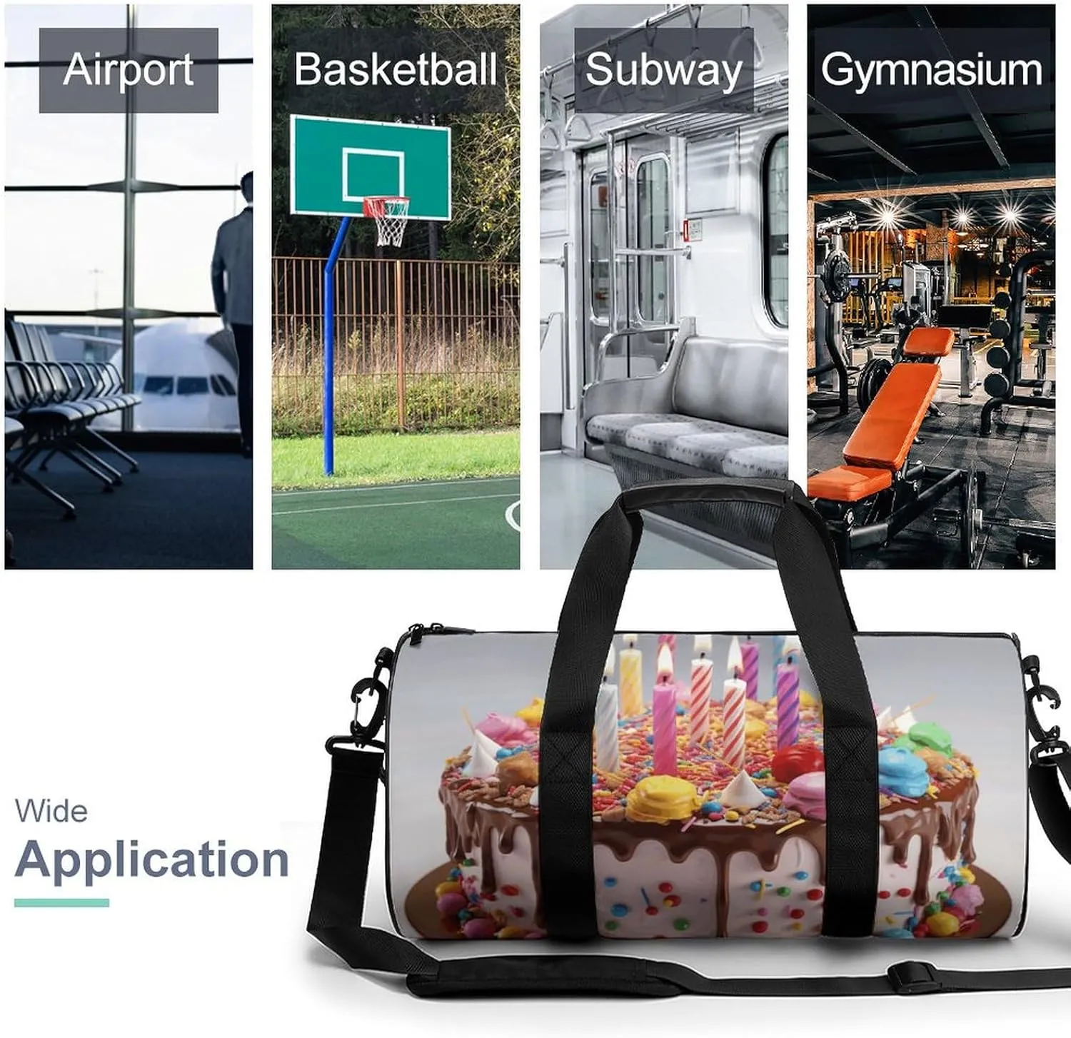 Duffel Bag for Men Women Gym Bag Happy Birthday Beautiful Travel Duffel Bag Waterproof Overnight Bag for Sports Workout
