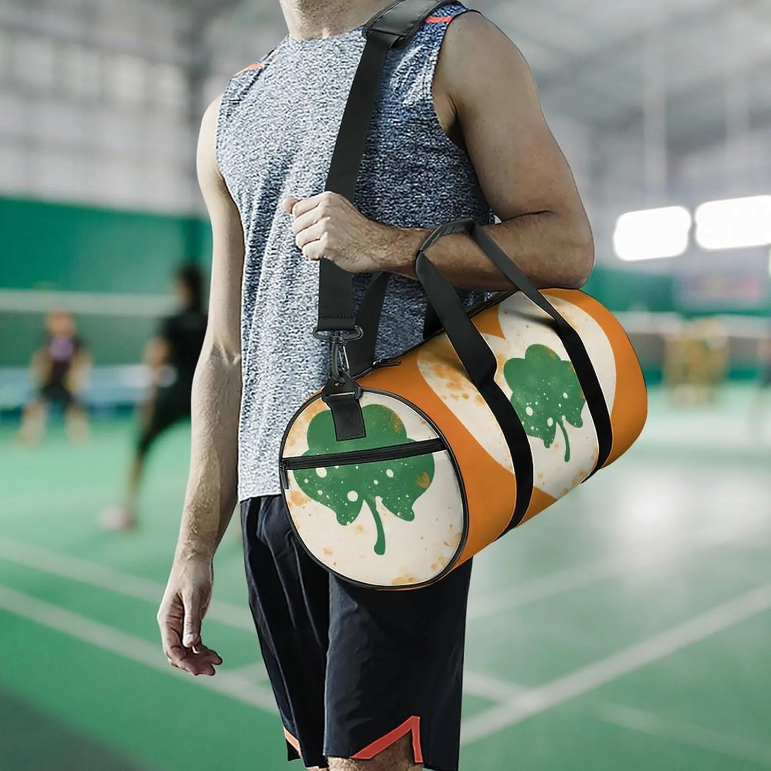 Duffel Bag for Men Women Gym Bag Heart Shape on Background Travel Duffel Bag Waterproof Overnight Bag for Sports Workout