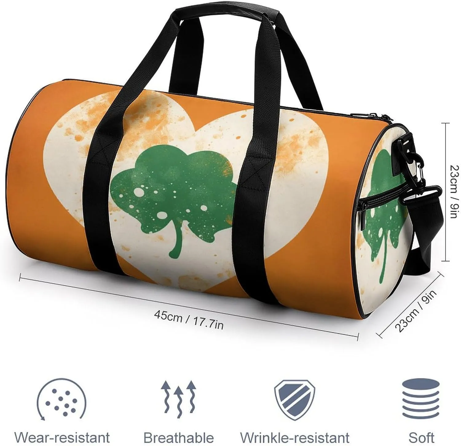 Duffel Bag for Men Women Gym Bag Heart Shape on Background Travel Duffel Bag Waterproof Overnight Bag for Sports Workout