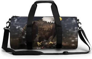 Duffel Bag for Men Women Gym Bag North American Bald Eagle Travel Duffel Bag Waterproof Overnight Bag for Sports Workout
