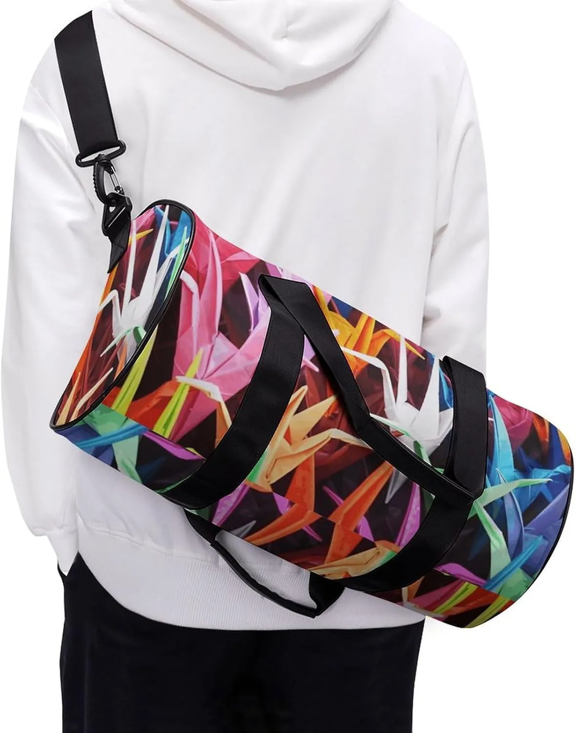 Duffel Bag for Men Women Gym Bag Origami Paper Cranes Travel Duffel Bag Waterproof Overnight Bag for Sports Workout