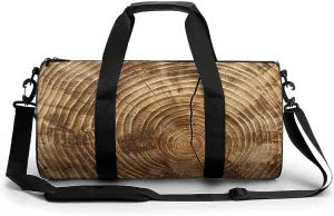 Duffel Bag for Men Women Gym Bag Wood Grain Texture Travel Duffel Bag Waterproof Overnight Bag for Sports Workout