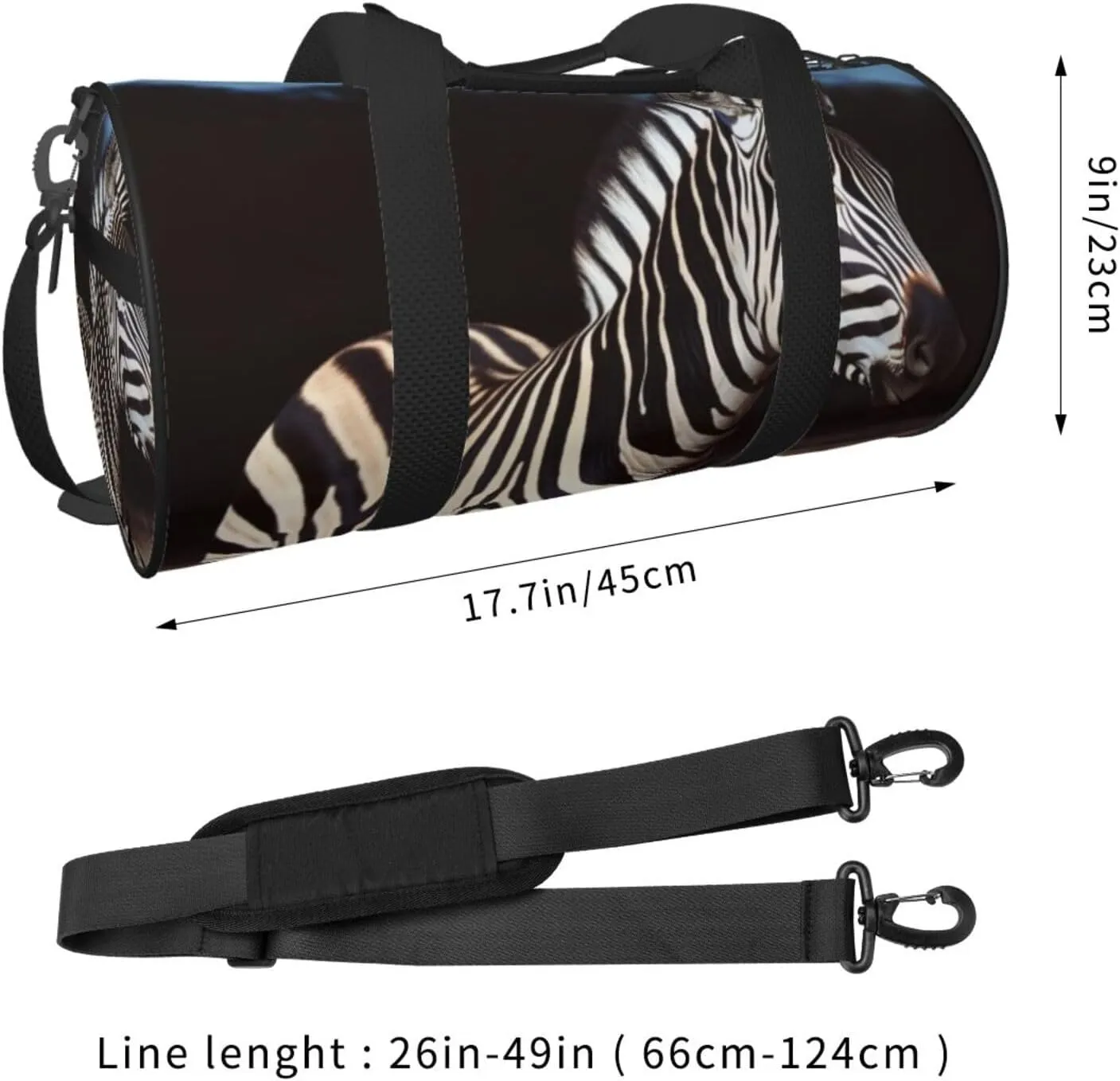 Duffel Bag for Men Women Small Gym Bag Animal Zebra Travel Duffel Bag Waterproof Overnight Bag for Sports Workout
