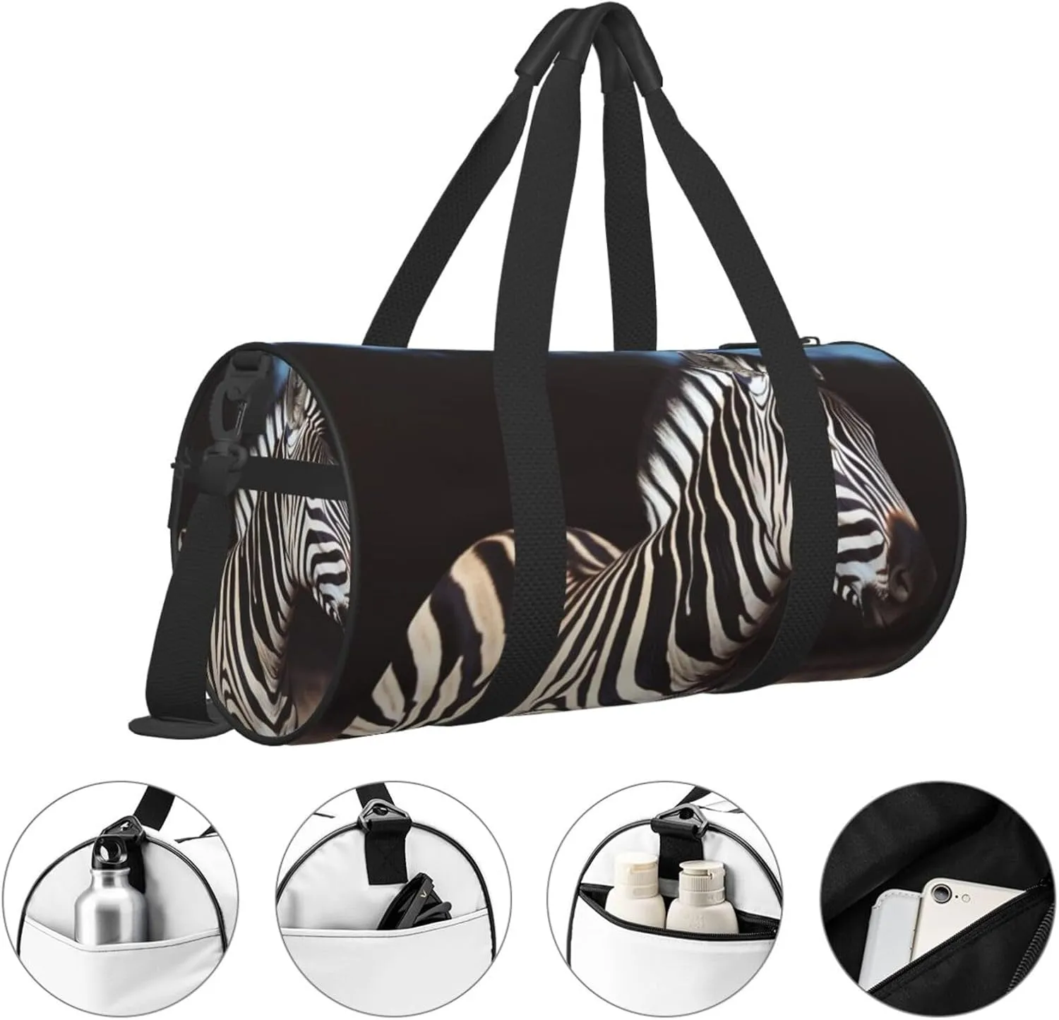 Duffel Bag for Men Women Small Gym Bag Animal Zebra Travel Duffel Bag Waterproof Overnight Bag for Sports Workout