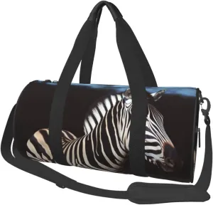 Duffel Bag for Men Women Small Gym Bag Animal Zebra Travel Duffel Bag Waterproof Overnight Bag for Sports Workout