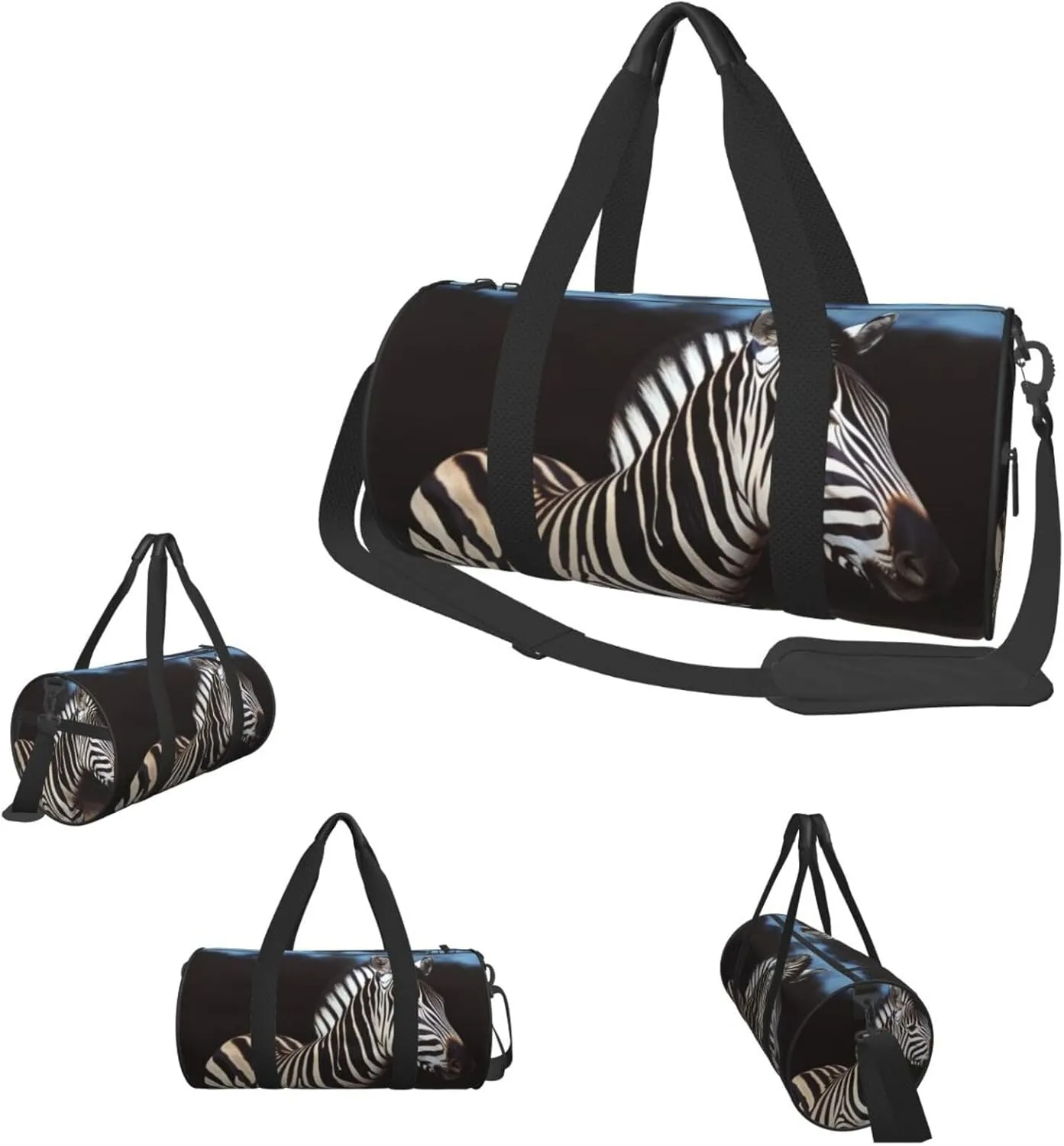 Duffel Bag for Men Women Small Gym Bag Animal Zebra Travel Duffel Bag Waterproof Overnight Bag for Sports Workout