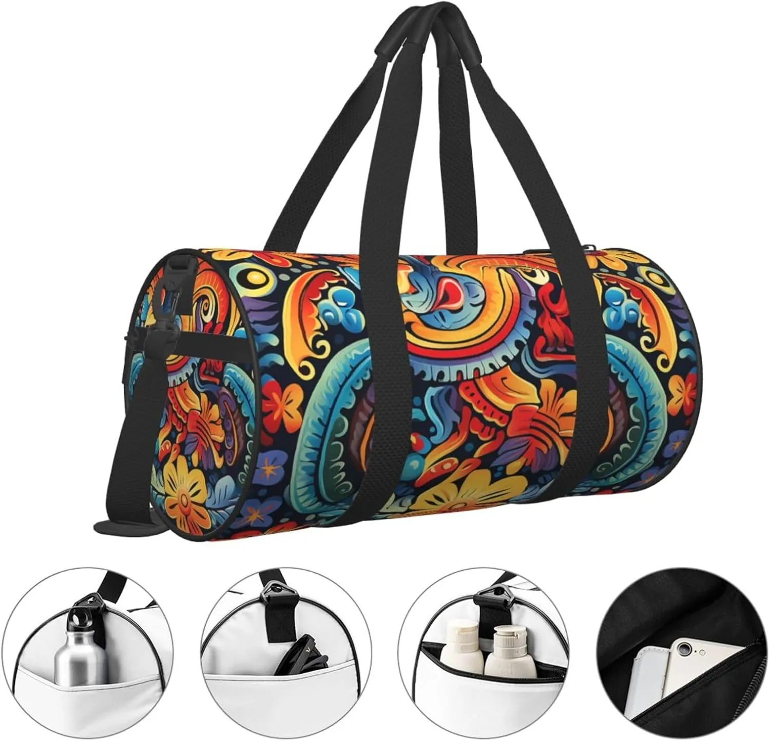 Duffel Bag for Men Women Small Gym Bag Mexican Travel Duffel Bag Waterproof Overnight Bag for Sports Workout