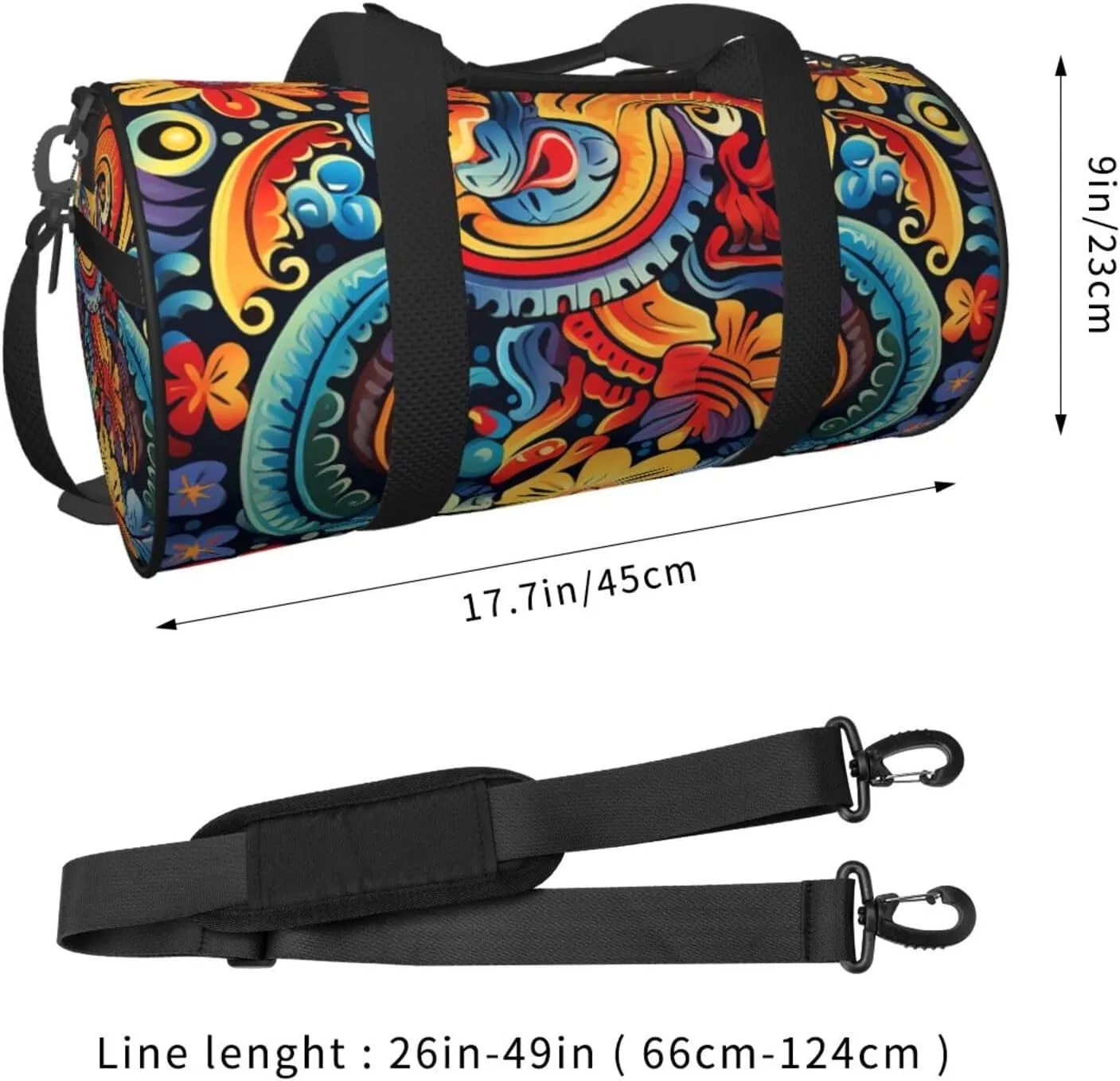 Duffel Bag for Men Women Small Gym Bag Mexican Travel Duffel Bag Waterproof Overnight Bag for Sports Workout
