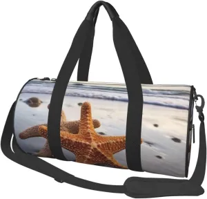 Duffel Bag for Men Women Small Gym Bag Starfish on the beach Travel Duffel Bag Waterproof Overnight Bag for Sports Workout