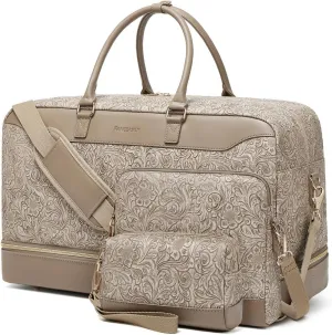 Duffle Bag for Travel,Weekender Bags for Women with Toiletry Bag,Carry On Overnight Bag,40L Gym Bags for Women,Personal Item Travel Bag with Shoe Compartment