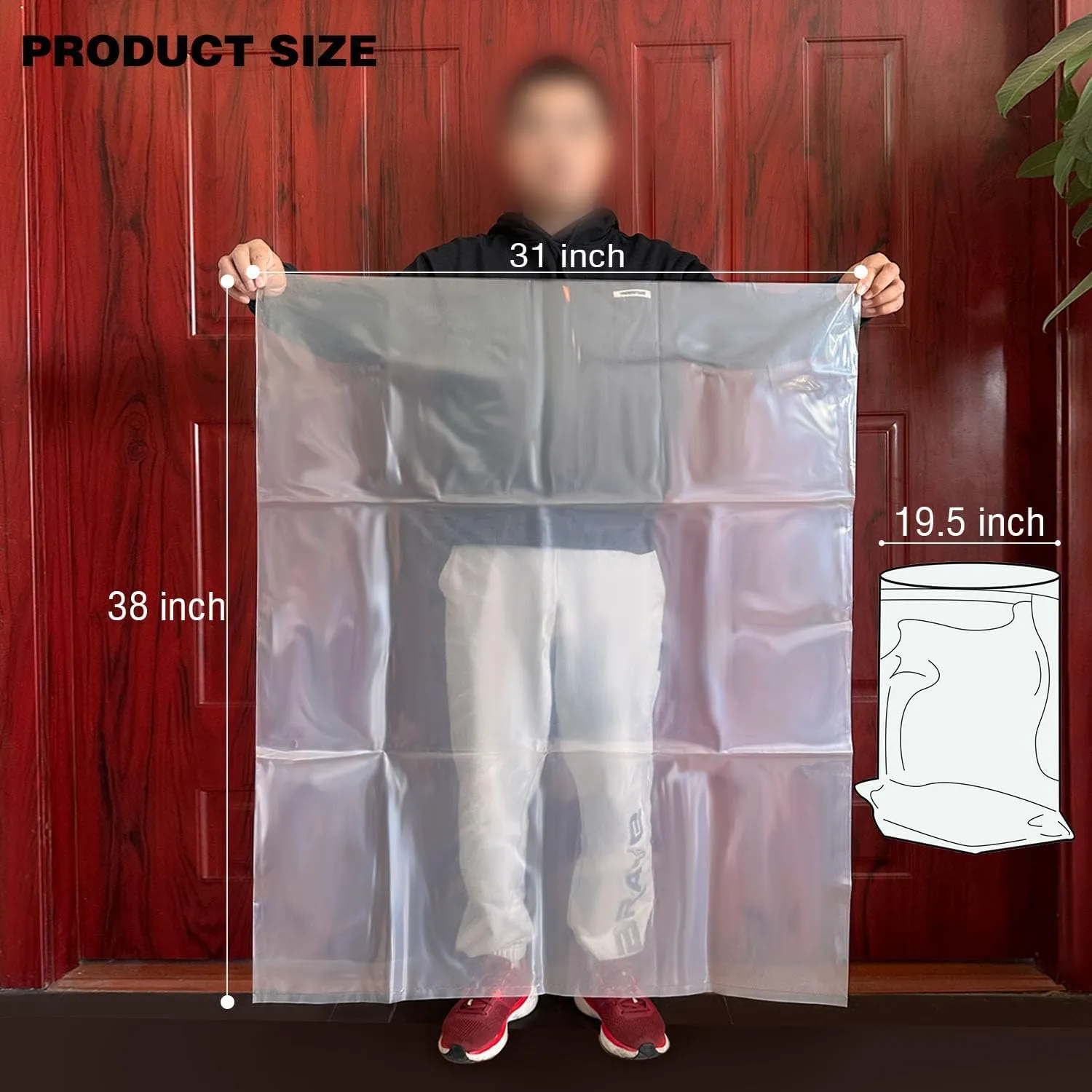 Dust collector bags 6pcs one-sided total 3.5mil 19.5" diameter (31" width x 38" length) for Harbor Freight Central Machinery 70 gallon dust collector