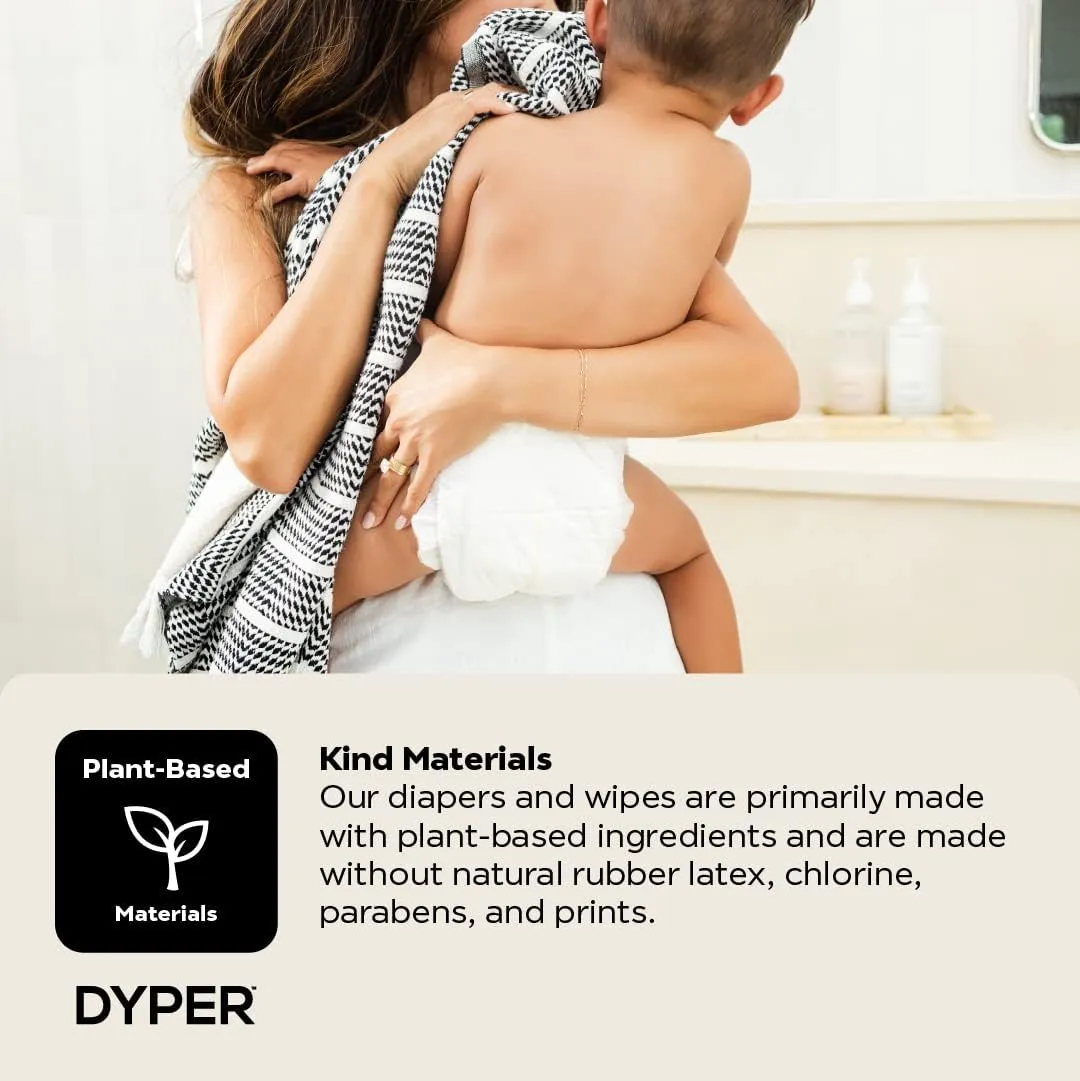 DYPER - Baby Diapers Hypoallergenic Cloth Alternative Day & Overnight Protection - Made with Plant-Based* & Honest Ingredients - Size 3 (28 Count)