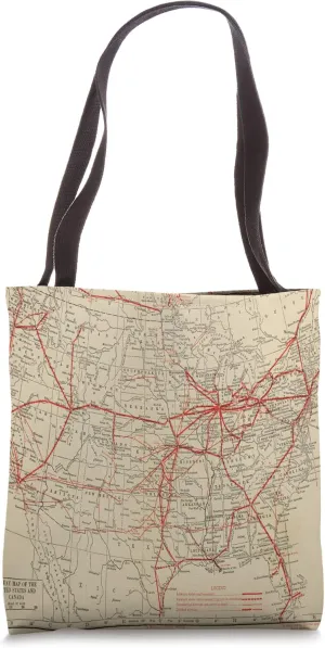 Early US Air Travel Routes Map (1915) Tote Bag