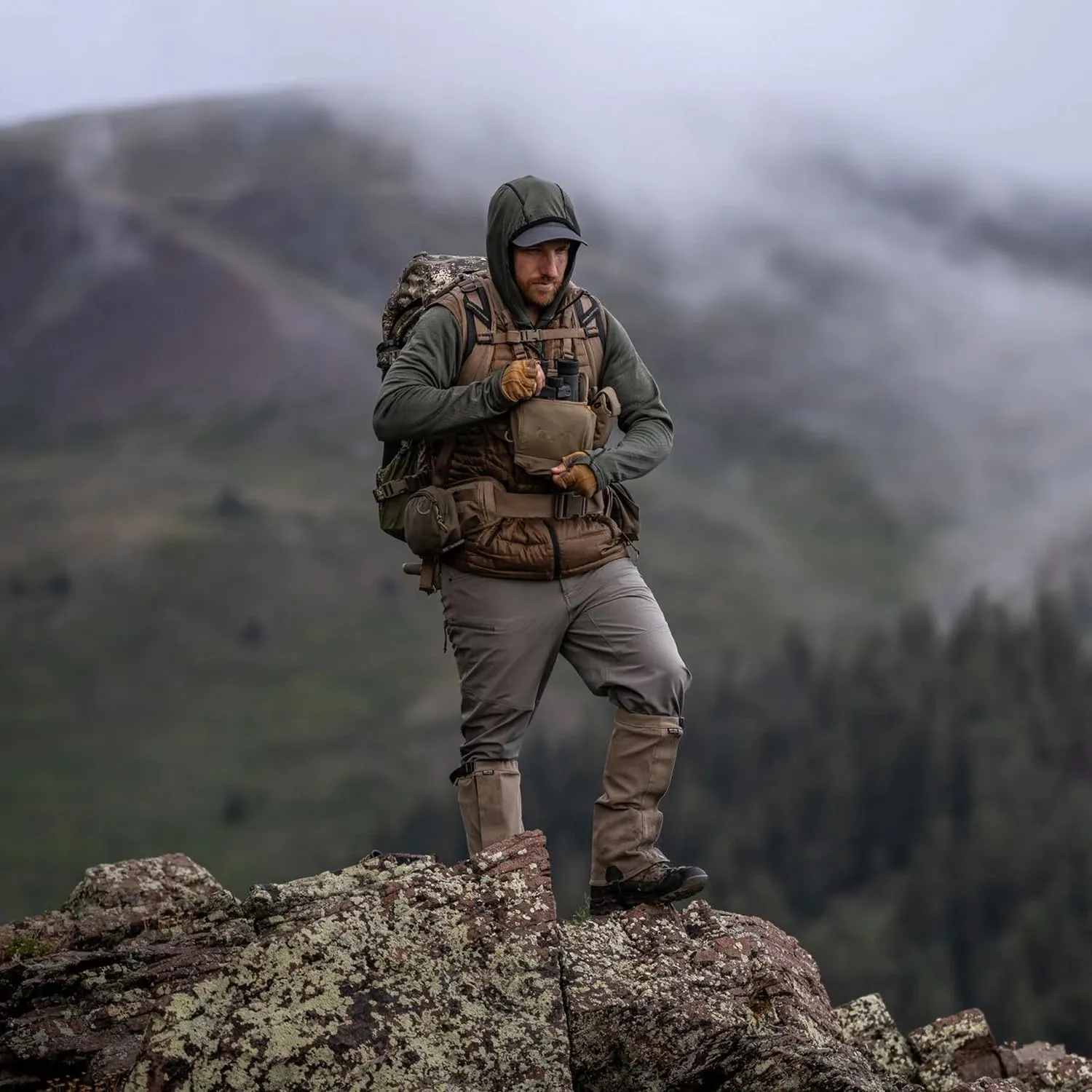 Eberlestock Recon Modular Bino Pack - Advanced Binocular Harness System with Customizable Attachments - Mirage - Small