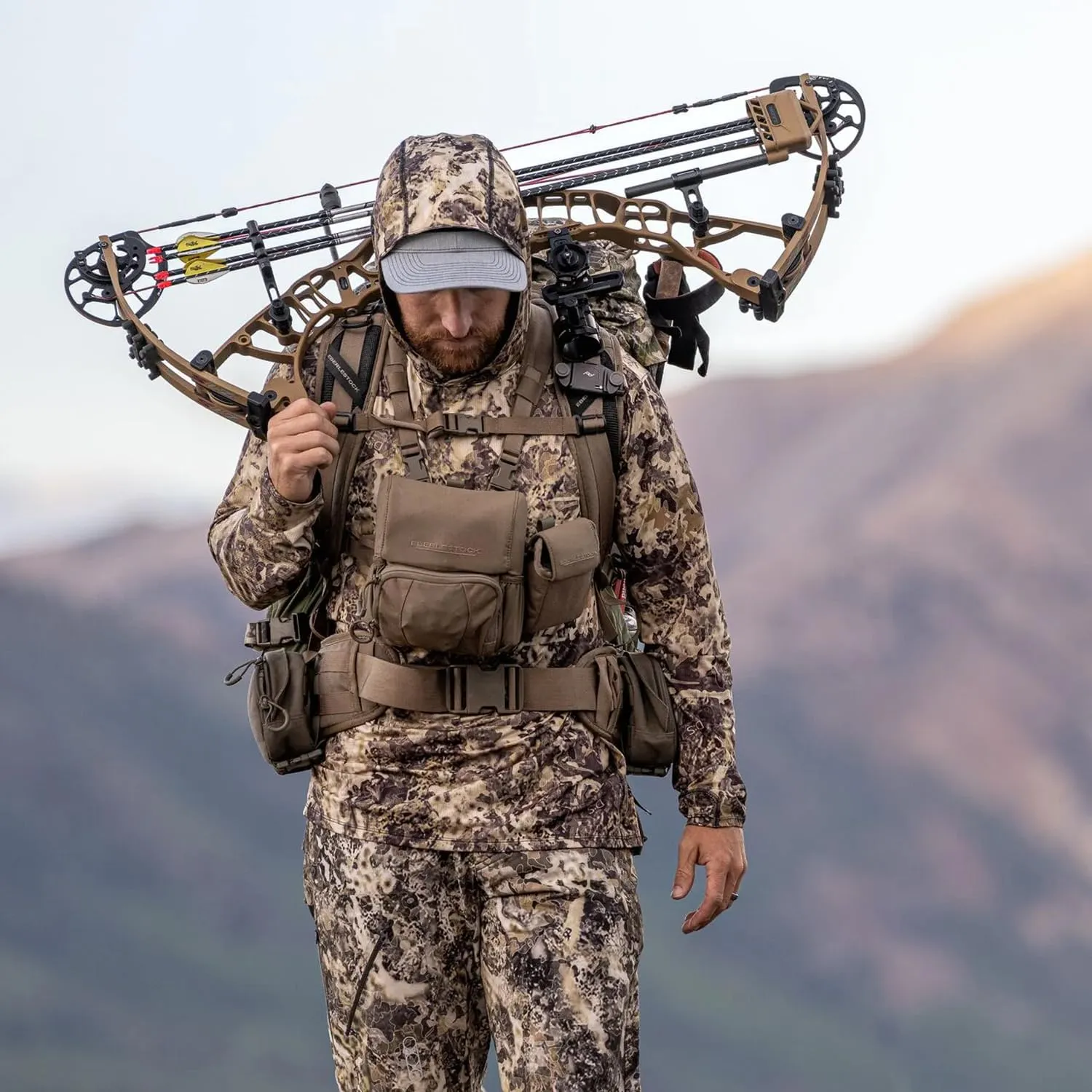Eberlestock Recon Modular Bino Pack - Advanced Binocular Harness System with Customizable Attachments - Mirage - Small