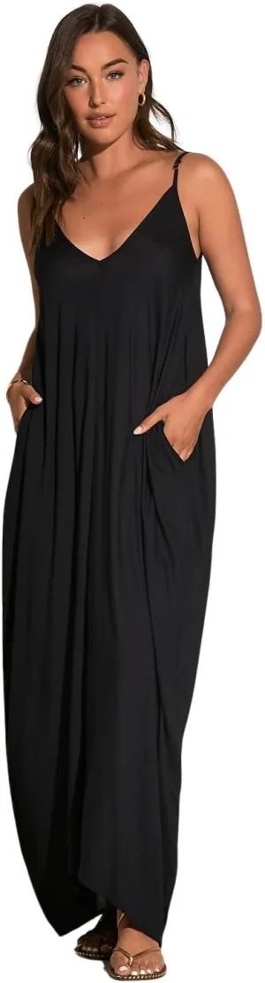 Elan Womens Double V Sheer Maxi Dress