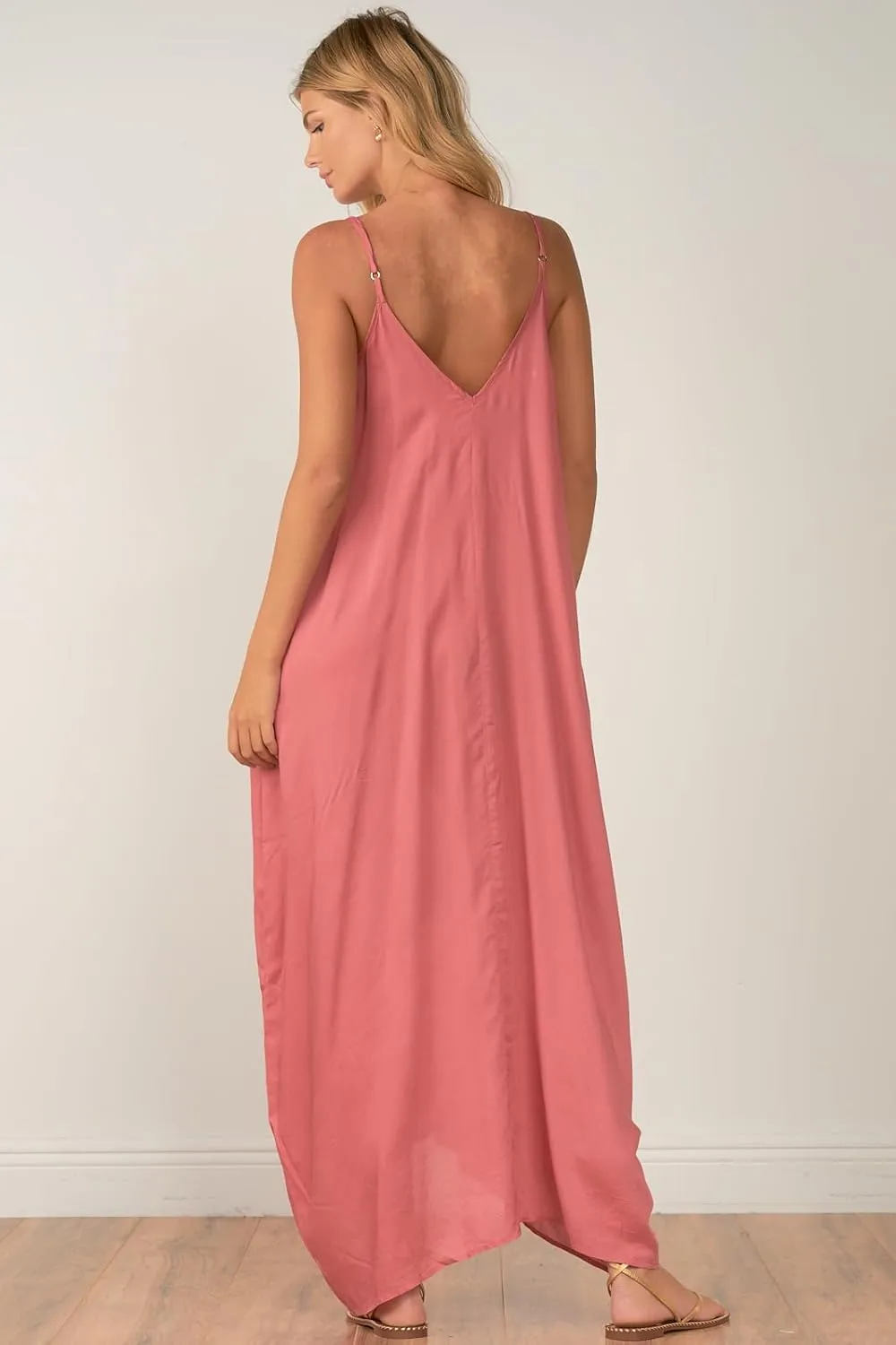 Elan Womens Double V Sheer Maxi Dress