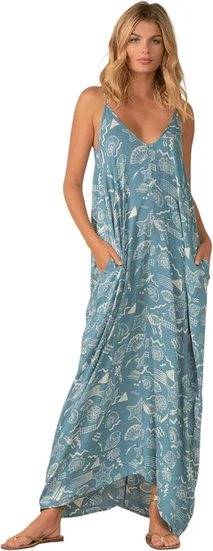 Elan Womens Double V Sheer Maxi Dress