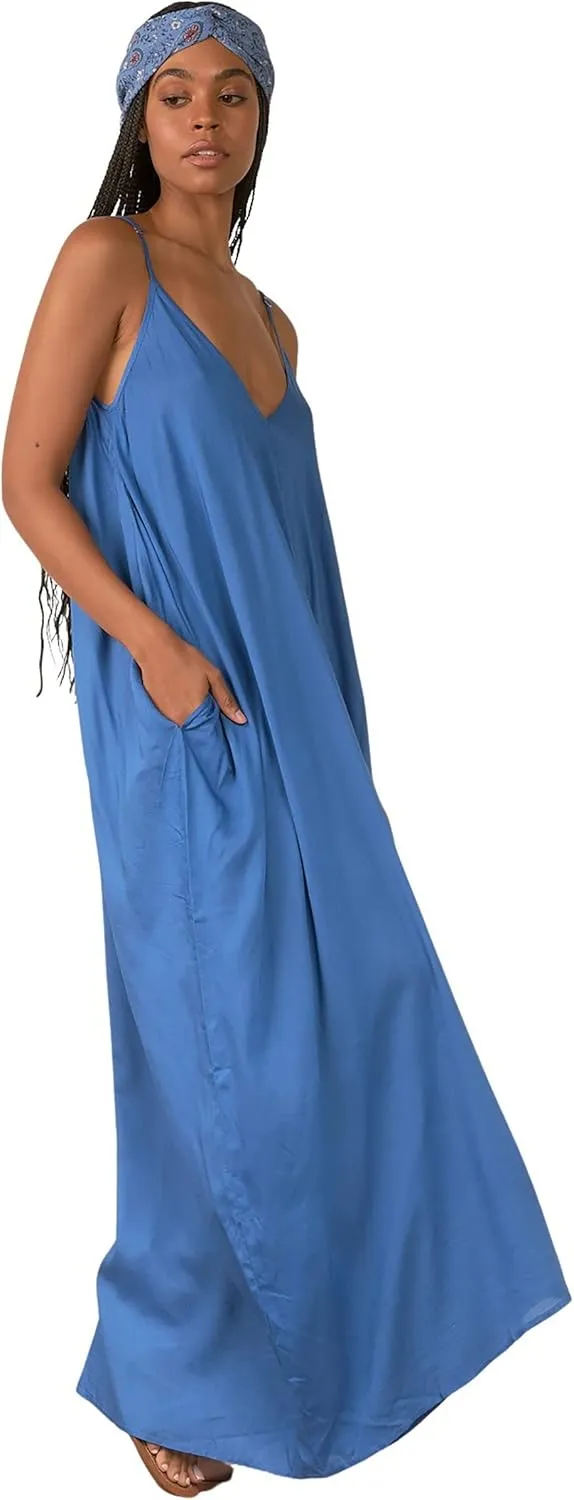 Elan Womens Double V Sheer Maxi Dress