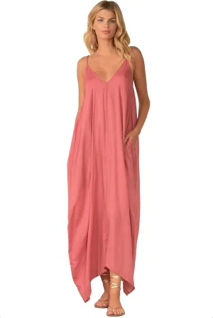 Elan Womens Double V Sheer Maxi Dress