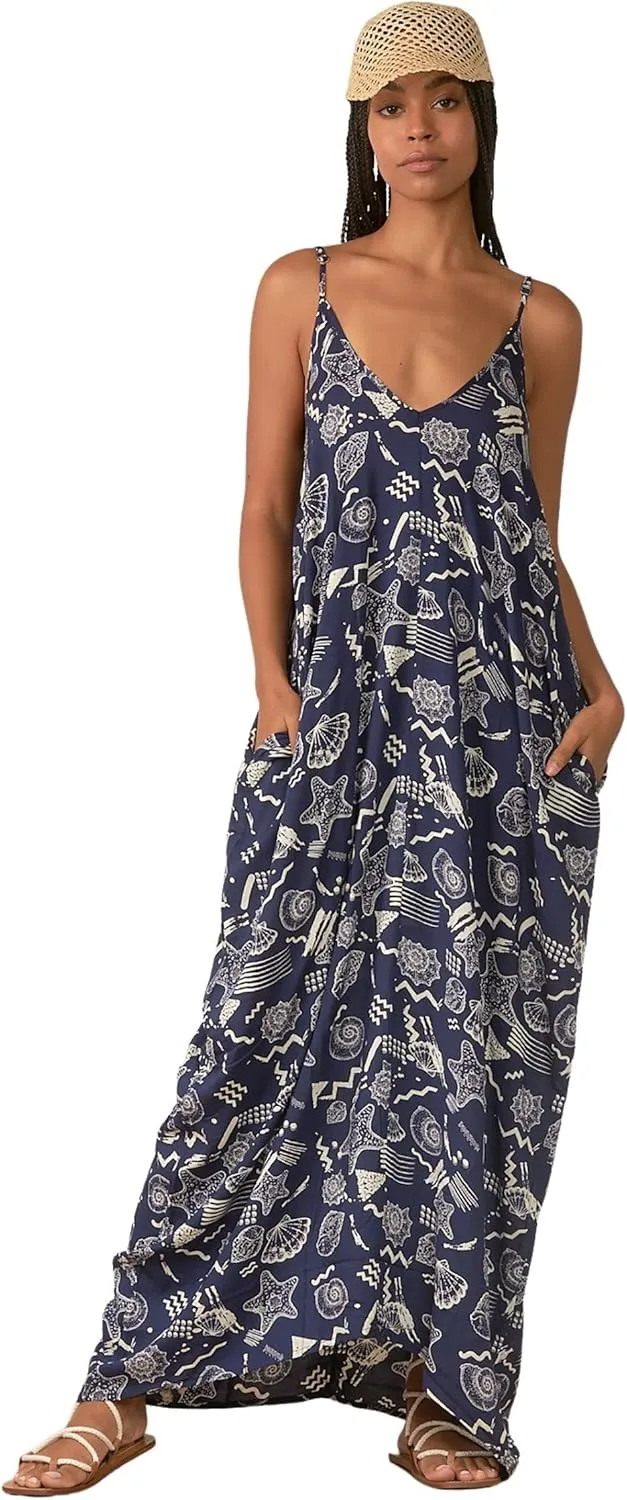 Elan Womens Double V Sheer Maxi Dress