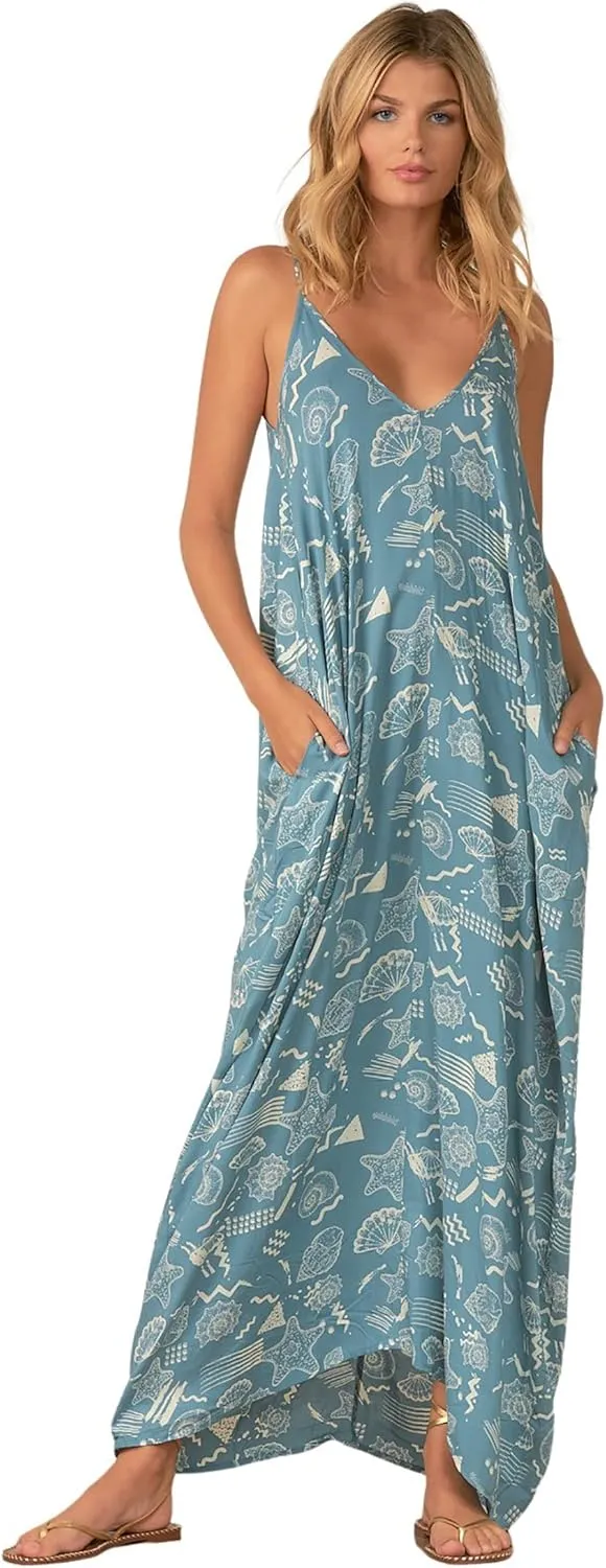 Elan Womens Double V Sheer Maxi Dress