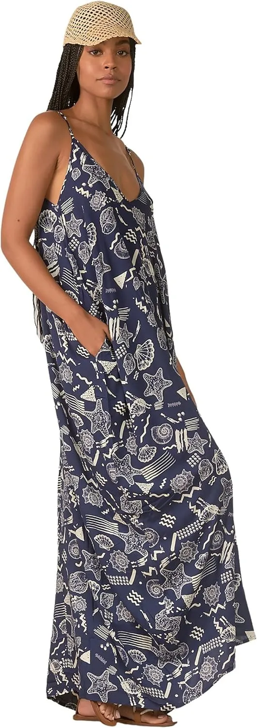 Elan Womens Double V Sheer Maxi Dress