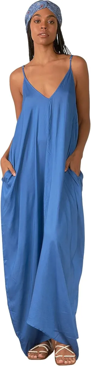 Elan Womens Double V Sheer Maxi Dress