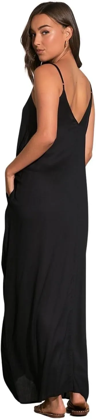Elan Womens Double V Sheer Maxi Dress