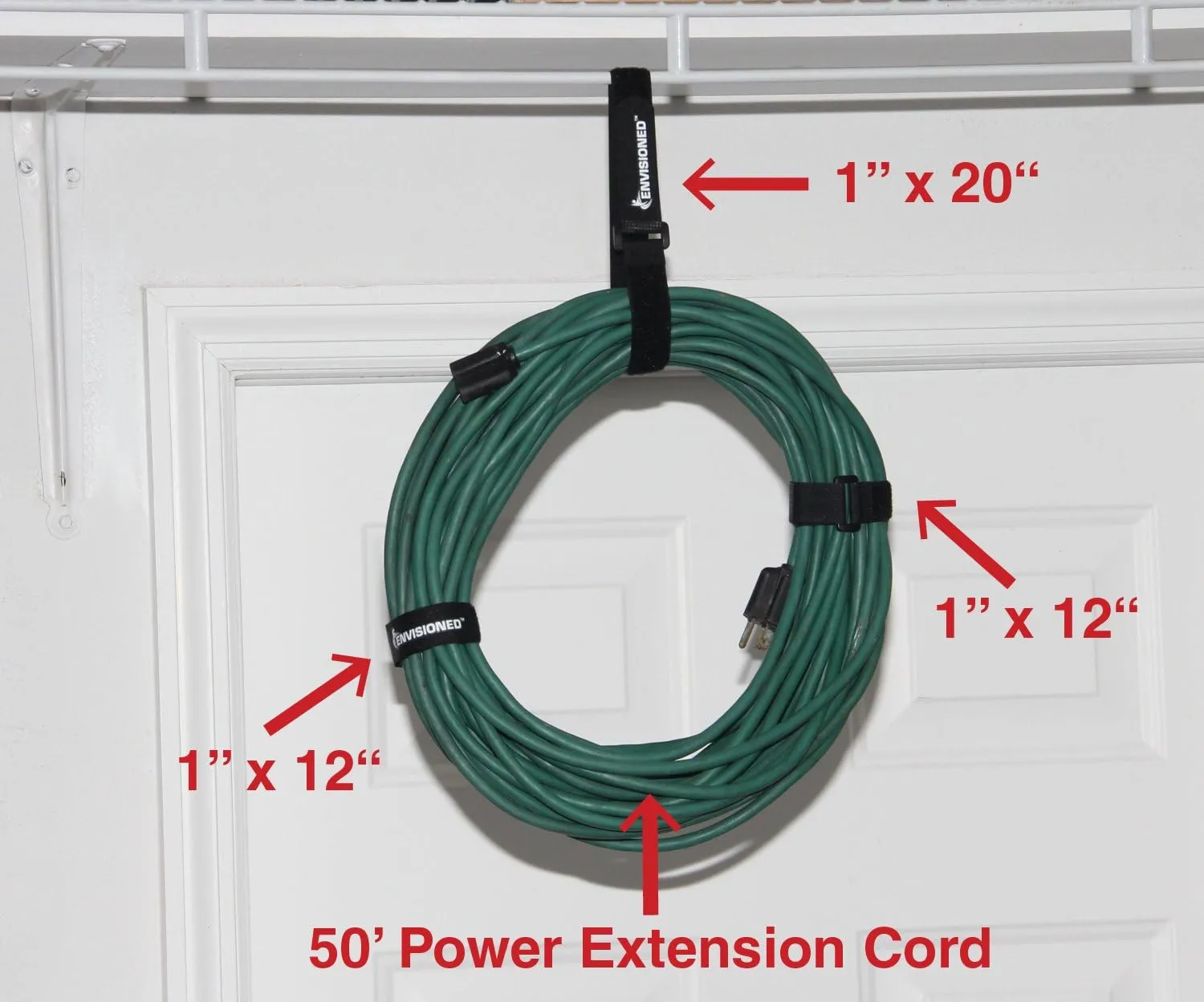 Elastic Reusable Cinch Straps 1"x20" - 10 Pack Hook and Loop - Plus 2 Free Bonus Reusable Cable Ties