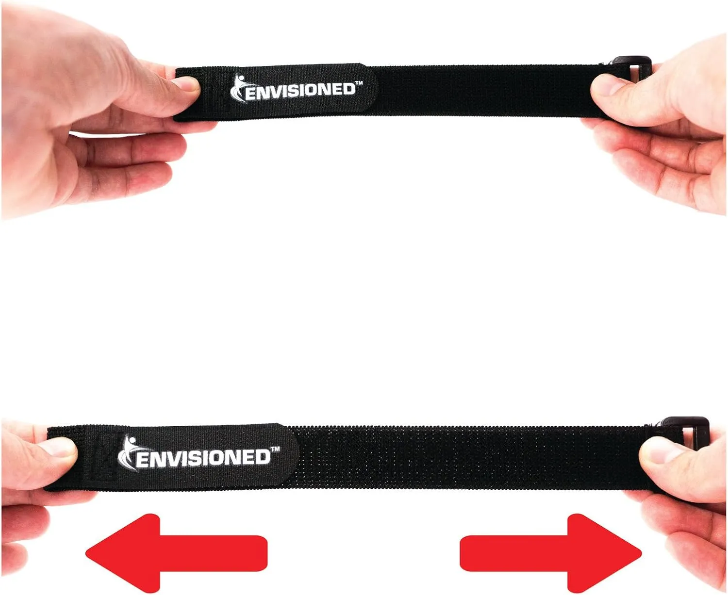 Elastic Reusable Cinch Straps 1"x20" - 10 Pack Hook and Loop - Plus 2 Free Bonus Reusable Cable Ties