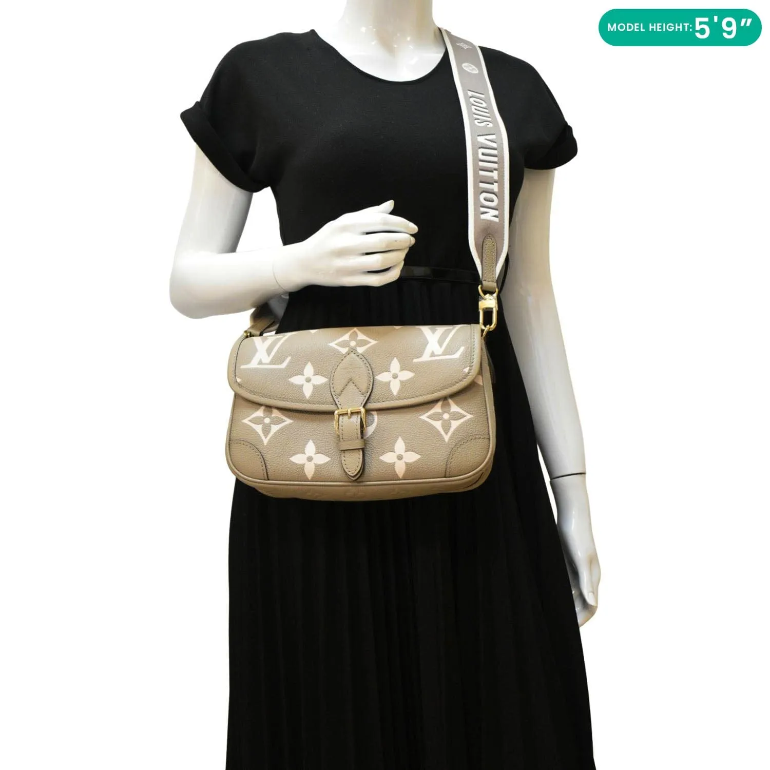 Empreinte LOUIS VUITTON Shoulder Monogram Bag Friendly assistance Bicolor Money-saving Leather Diane