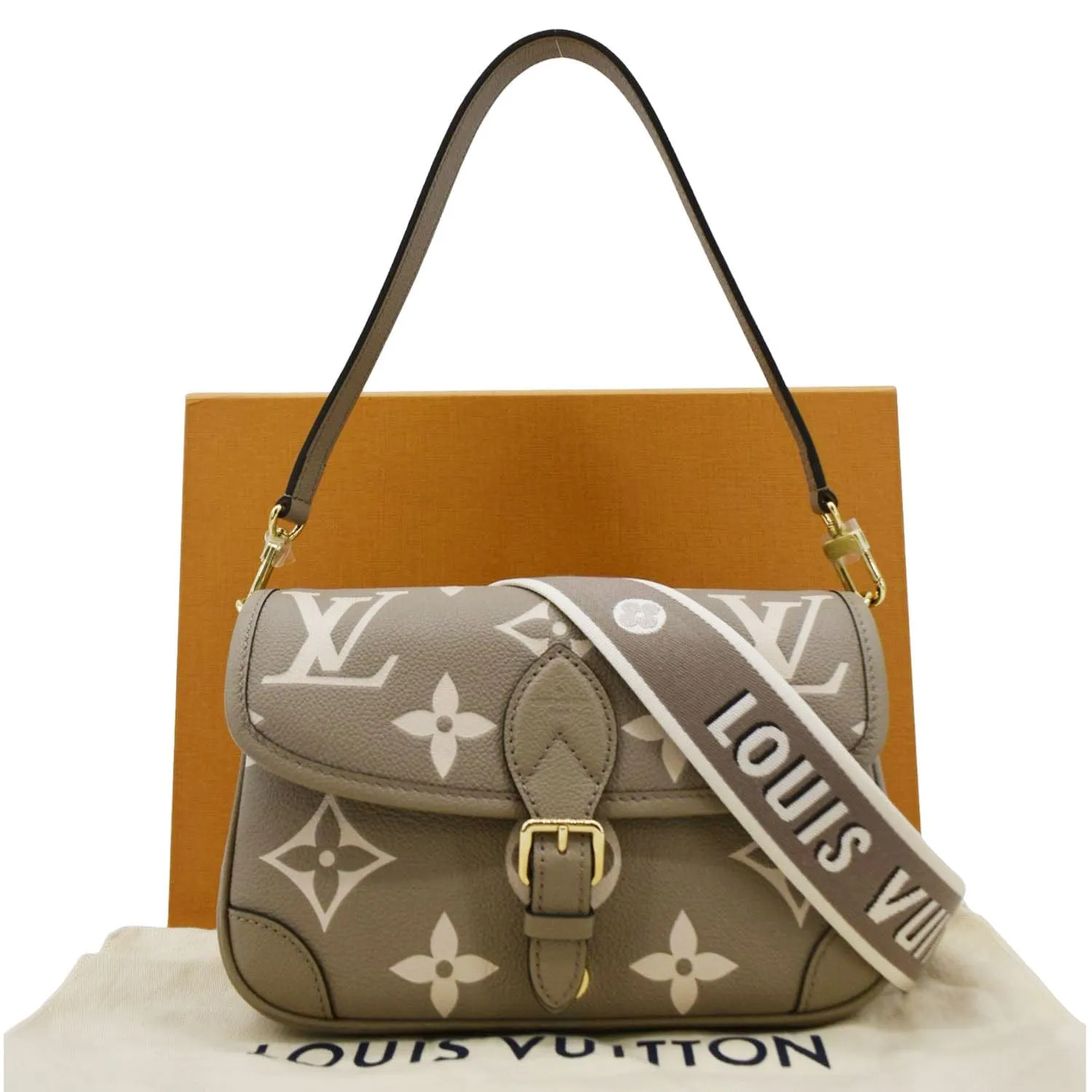 Empreinte LOUIS VUITTON Shoulder Monogram Bag Friendly assistance Bicolor Money-saving Leather Diane