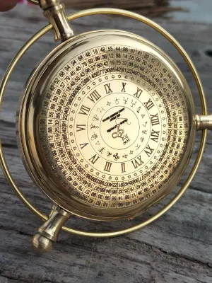 Engraved Compass Alethiometer Unique Design Brass Present Adventure Travel Gift for Cult Movie Lover, Christmas Compass Gift, Birthday Gift, Baptism, GOLD