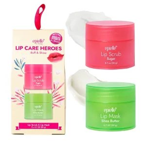 epielle Lip Care Kit Buff & Shine | Lip Sugar Scrub (20g)   Lip Sleeping Mask Berry (20g) | Hydrate for Soft, Smooth Lips | 2-Piece Set for Day & Night Lip Care, Easter Gifts
