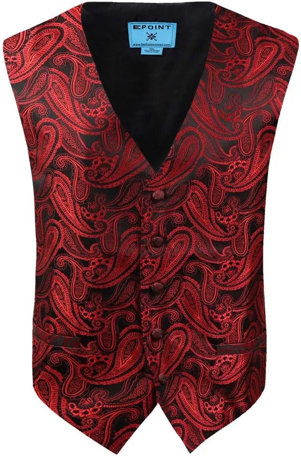 Epoint EGC1B01-03 Multi Mens Paisley Waistcoat Woven Microfiber S-5XL Vest