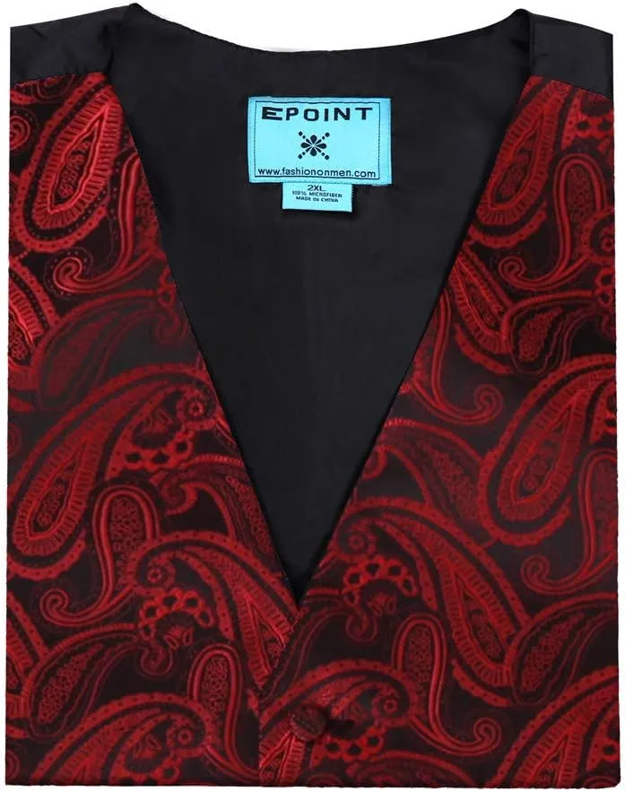 Epoint EGC1B01-03 Multi Mens Paisley Waistcoat Woven Microfiber S-5XL Vest