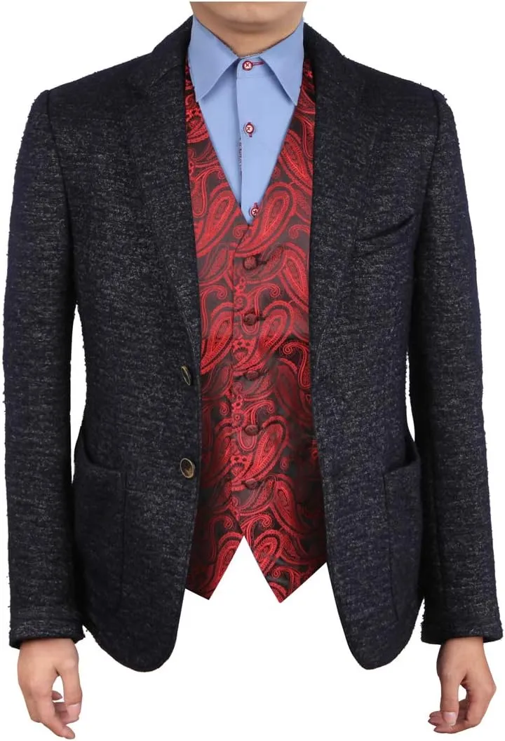 Epoint EGC1B01-03 Multi Mens Paisley Waistcoat Woven Microfiber S-5XL Vest