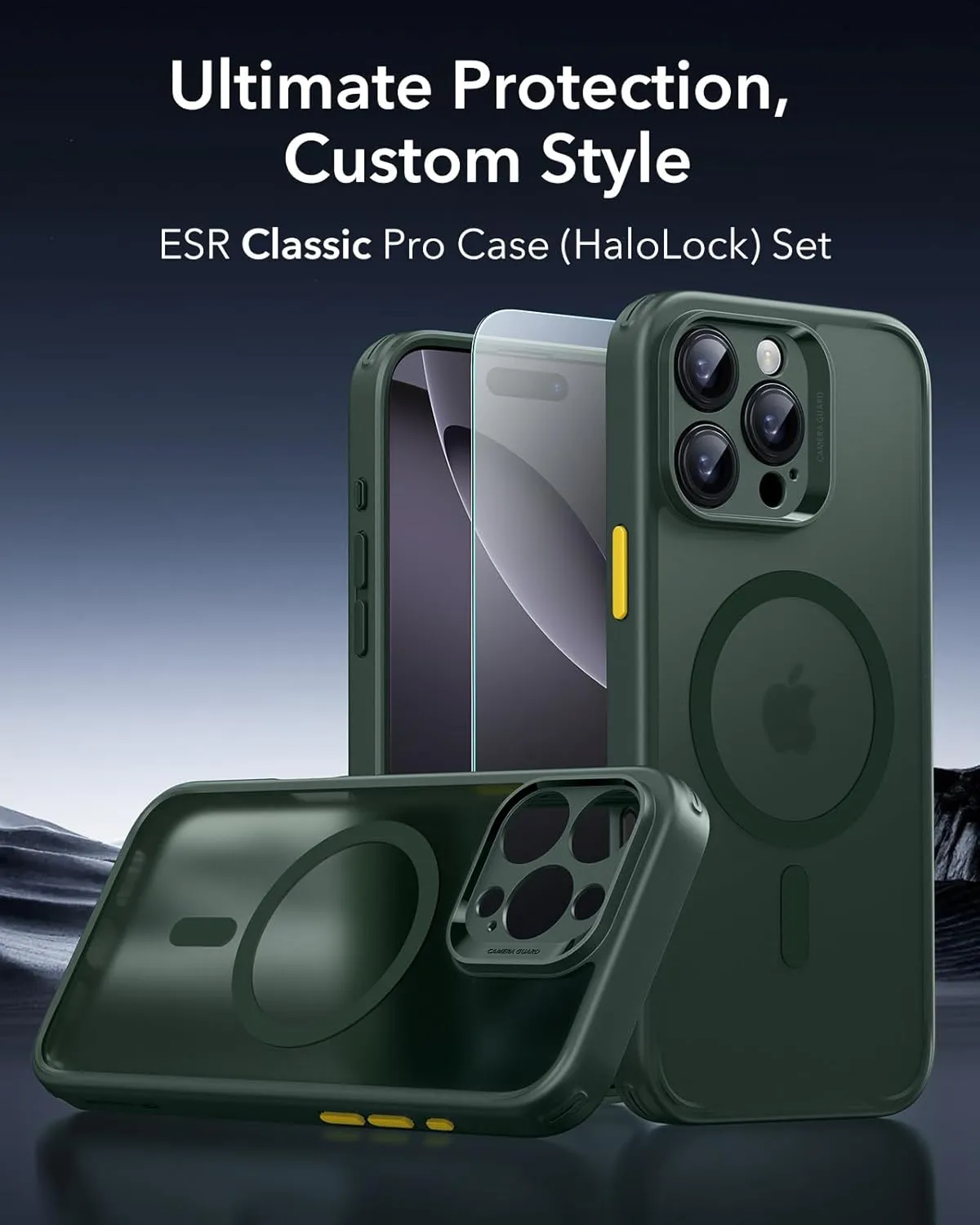 ESR for iPhone 16 Pro Case, Translucent Matte Case, Compatible with MagSafe, Military-Grade Protection, Classic Series,Frosted Green