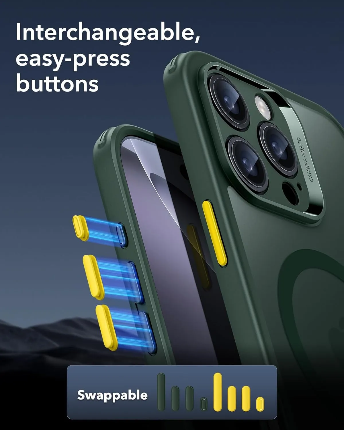 ESR for iPhone 16 Pro Case, Translucent Matte Case, Compatible with MagSafe, Military-Grade Protection, Classic Series,Frosted Green