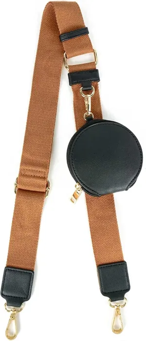 EVVE Wide Replacement Straps for Handbags with Coin Purse - For Over Shoulder Crossbody Bag, Guitar Style, Adjustable Length