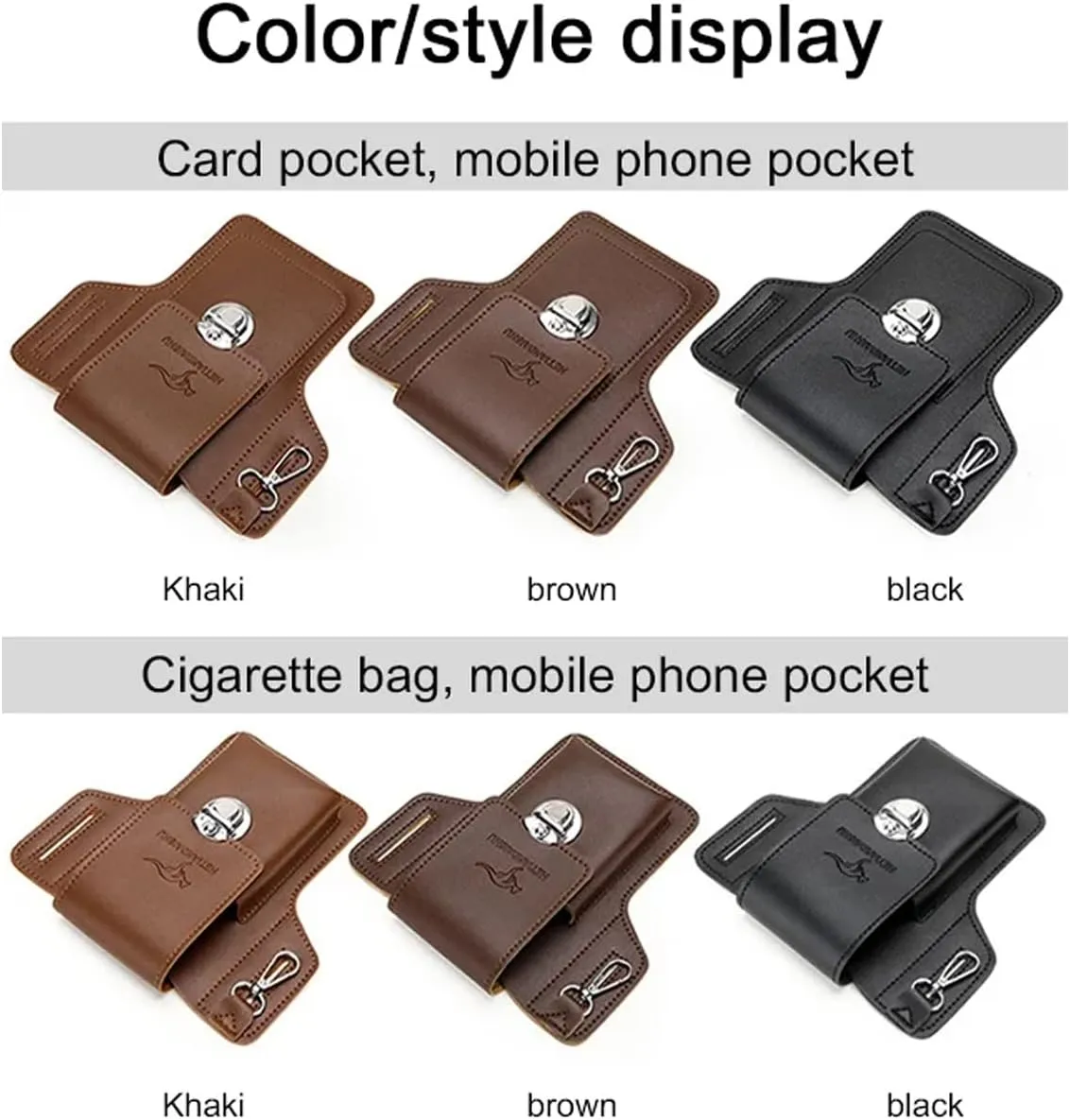 Fanny Pack for Men PU Leather Hiking Waist Bag Multifunction Waist Pouch Slim Belt Bag Chest Bag Fit (1 PC, Black)