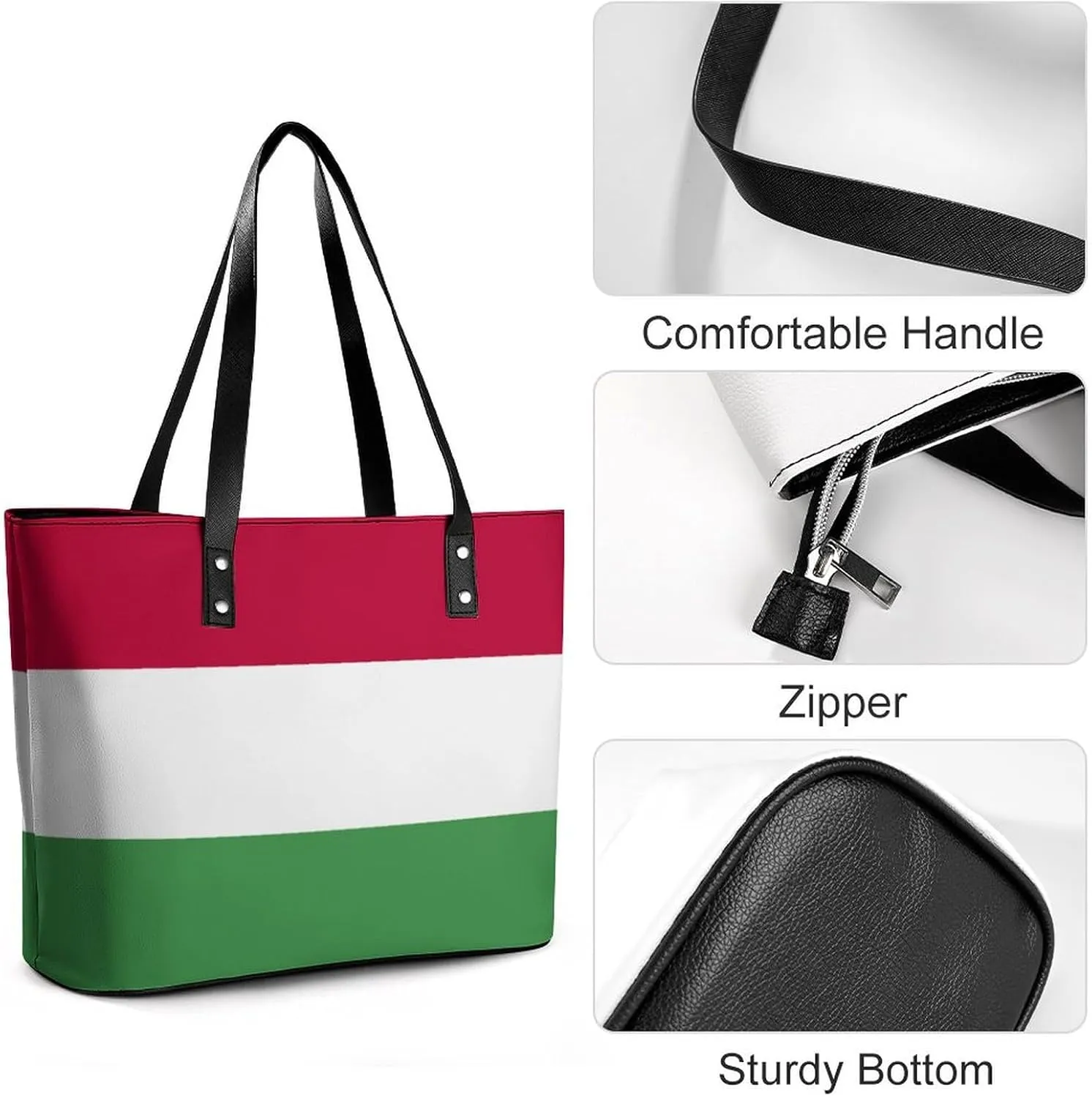 Fashionable Malta Flag Tote Handbag Women Versatile Leather Bag for Travel and Work