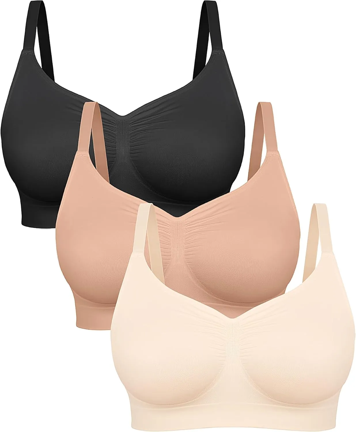 FeelinGirl Bralettes for Women with Support Comfortable Bras No Underwire Seamless Everyday Bras